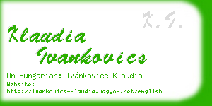 klaudia ivankovics business card